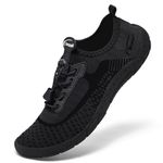 Steppli Water Shoes Sea Surf Aqua Quick-Dry Weitsuit Non Slip Lightweight Shoes for Men Women Black EU38=UK5