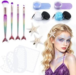 LEMEWEL Mermaid Makeup Kit Natural Starfish Clips Stencils Brushes