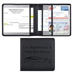 Car Registration and Insurance Holder, Vehicle Glove Box Car Organizer Men Women Wallet Accessories Case for Cards, Essential Document, Driver License by Cacturism, Black