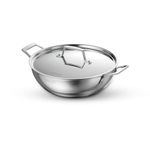 TRAMONTINA Aeion Triply 26cm/3.7L Kadai with SS 304 Lid | Healthy Non Toxic | Kadhai for Curry | Deep Fry | StirFry Cooking | Induction Friendly | Stay Cool Handle | NSF Certified | 10 Year Warranty*