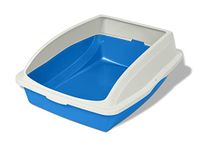 Van Ness Pets Large High Sided Cat Litter Box with Frame, Blue, CP4