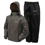 FROGG TOGGS mens Classic All-sport Waterproof Breathable Rain Suit,Stone Jacket/Black Pants,XX-Large