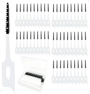 300 Pieces Dual-Use Interdental Brushes Soft Silicone, Disposable Dental Picks,Premium Dental Floss Picks for Effective Teeth Cleaning (300pcs Black)