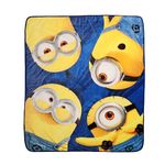 Despicable Me Minions Kids Fleece Blanket EXPRESSIONS Throw for Toddlers Teen, All Season Super Soft Comfy Flannel Blanket, Best Gifts for Boys and Girls, 50x60 inches (Official Universal Product)