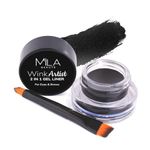 MILA BEAUTÉ Wink Artist 2 in 1 Gel liner | For Eyes & Brows | Gel Eyeliner Waterproof Upto 36 hrs | Long Lasting Formula With Calendula Oil & Aloe Vera | Shade - (Black, 4g)