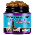 REBODUM Dog Allergy Relief Chews 150Pcs, Itchy and Immunity Treats for Dogs Itchy Dog Skin Relief Anti Itch Skin& Coat Supplement for All Dogs Peking Duck Flavor
