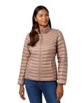 32 Degrees Women's Ultra-Light Down Packable Jacket | Layering |Semi-Fitted | Zippered Pockets | Water Repellent, Metallic Taupe, X-Large