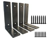 Jikacok Shelf Brackets. Premium Heavy Duty Shelf Brackets. L Brackets for Shelves & L Shelf Brackets Heavy Duty, Black Metal Shelf Brackets with Mounting Hardware. Black L Heavy Duty Metal Brackets