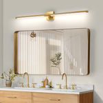 Faziyo 48 inch Gold Bathroom Vanity Light Over Mirror LED Bath Fixtures Lights 4000K Morden Bathroom Sconce Picture Lights for Paintings (Vertical & Horizontal)