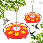 FEED GARDEN [Upgrade Version] 2 Pack 16 OZ Hummingbird Feeders for Outdoor Hanging with 8 Feeder Ports Leak-Proof Bee Proof Bird Feeders with 2 Cleaning Brushes for Outdoor