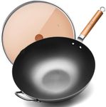 WANGYUANJI Iron Wok,14.2" Woks for 