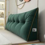 BaoTom Back Cushion for Bed Couch Reading Cushion, Wedge Cushion Headboard Bed, Cushion Bed Backrest, Book Cushion Lumbar Cushion Bed, Support Cushion for Reading Height of 50cm(Dark green,60*50*20cm)