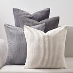 Topfinel Grey Cushion Covers 16 x 16 for Bedroom Fluffy Scatter Cushions Covers, Pillow Case 4 Pack for Sofa Livingroom，Corduroy Cushion Cover 16x16