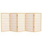 Oriental Furniture Three Foot 3-Feet Size, 3-Feet Window Pane Japanese Shoji Privacy Screen Room Divider, 5 Panel Natural