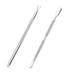 2 Pcs Cuticle Pusher and Cuticle Peeler Stainless Steel Cuticle Pusher Tool, Dual Head Nail Scraper UV Gel Nail Polish Remover Tool for Fingernails and Toenails