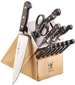 HENCKELS Classic Self Sharpening 14Piece Knife Block Set, Black and Silver, Dishwasher Safe, Triple Rivet, Serrated