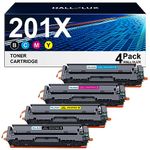 HALLOLUX 201A 201X Toner Cartridges - High Yield 4 Pack Replacement for HP 201X 201A Compatible with HP Color Laserj Pro MFP M252dw M277n M252n M274n M274dw Printers (Black Magenta Cyan Yellow)