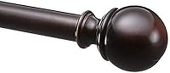 Amazon Basics Curtain Rod with Round Finials - Extendable 182cm -365cm Extra Long for Bedroom, Dining Room, Living Room or Kitchen, Bronze