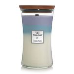 WoodWick Scented Candle with Crackling Wick , Calming Retreat Large Hourglass Trilogy Candle , Long Burning Candles: Up to 130 Hours , Perfect Gifts for Women