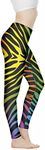 Bulopur Rose Women Yoga Pants High Waist, Workout Leggings Tummy Control, Butterfly Full Length Pant for Sports Running Gym, Gradient Zebra Print, Large
