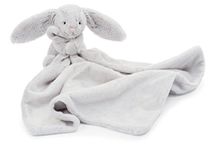 Grey Bunny : Jellycat Bashful Grey Bunny Soother Security Blanket