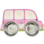 Everhype Kids Divided Plate for Babies and Kids Truck Shaped Separated Plates for Food Serving | Kids Food Plate | Dinner Set for Baby Kids (Pink) k