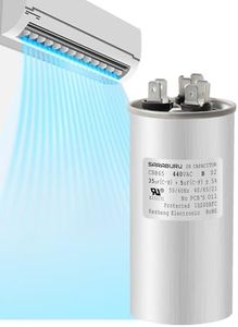 CBB65 Capacitor 35+5 µF ±5% 370V/440V for AC, 35/5 MFD Dual Run Start Round AC Capacitor for HVAC or Air Conditioner or Compressor Fan or Condenser Straight or Heat Pump