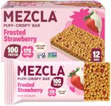 Mezcla Frosted Strawberry Puff Crispy Vegan Bars, 10g Protein, 12 Bars