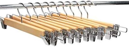 Wood Hangers with Clips – 20 -Pack - Wood Clip Hangers for Trousers