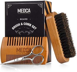 Wooden Beard and Comb Set for Men - Perfect for Beards Head Hair and Mustaches Men's Grooming Kit for Styling, Applying Beard Oils and Balms for Better Hair Care Growth and Impressive Hair Health