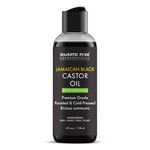 Majestic Pure Jamaican Black Castor Oil - 100% Pure & Natural - Premium Grade, Cold Pressed, Hexane Free - Hair, Eyelashes, Eyebrows, Nails - Moisturizing & Nourishing - 4 Fl Oz