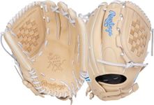 Rawlings | Heart of The Hide Fastpitch Softball Glove | Right Hand Throw | 12.5" - Basket Web | Camel/Columbia Blue/White