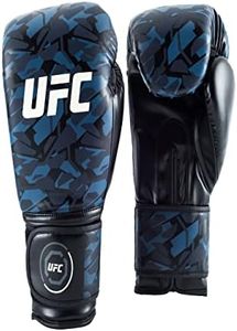 UFC Octagon Camo Boxing Gloves (Black, 10oz) MMA Sparring Training Gloves