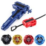 OBEST Battling Tops 4 Gyro +2 Launcher, Spinning Tops Bey Blade Gyro Set,Metal Fusion 4D for Kids Children Game Gift