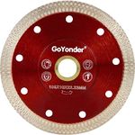 GoYonder 4.5” Diamond Tile Blade for angle grinder, Super Thin Diamond saw blade Grinder blades for Wet Dry Cutting, Diamond Blade for Cutting Ceramic, Porcelain, Tiles, Granite, Marbles (4", Red)