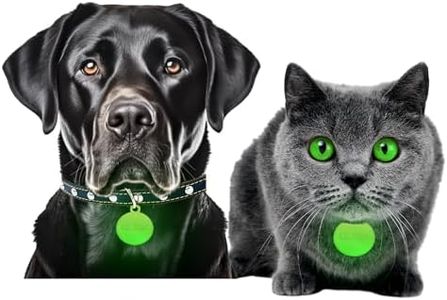 GLO-X Dog Glow Tag - Glow in The Dark Cat Tags to Keep Your Pets Safe at Night - 12+ Hours Glow Time - Charges in Daylight - Unlimited Recharges - No Batteries Required (1.38” & 1.10” Diameter)