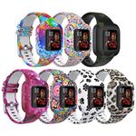 TiMOVO Straps Compatible with Garmin Vivofit jr 3, [7-Pack] Soft Silicone Strap, Pattern Printed Wristband Replacement Accessories for Kids, fit Vivofit jr 3 - Multi Colors