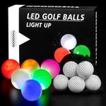 THIODOON Glow Golf Ball for Night Sports Super Bright LED Golf Balls Glowing in The Dark Golf Ball Long Lasting Light up Golf Ball (6 Pack)