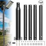 Vzyhik 16Ft Tall Street Light Pole, Street Lamp Post for Outdoor Lights, Solar Street Light Pole Accessory for Patio, Street, Backyard, Exterior House （1-Pack ）