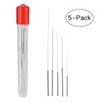 ASHATA 3D Printer Nozzle Cleaning Kit,5 Pcs 0.2mm,0.3mm,0.4mm,0.5mm,0.6mm Cleaning Needles,Stainless Steel Nozzle Cleaning Needles,for 3D Printers,Silver