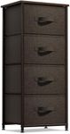 Sorbus Nightstand with 4 Drawers - Bedside Furniture & Night Stand End Table Dresser with Steel Frame, Wood Top, Easy Pull Fabric Bins for Home, Bedroom Accessories, Office & Dorm