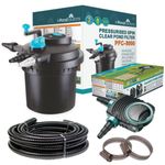 AllPondSolutions Pressurised Koi Fish Pond Filter Complete Kit with Pond Pump and UV Steriliser Light All in one - Ponds Up to 8000 litres - PFC-8000-KIT Black