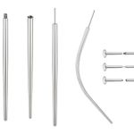 BodyAce 14G 16G 18G 20G Piercing Taper, Stainless Steel Threadless Insertion Pin Screw On Assistant Tool, Curved Body Piercing Stretching Kit for Ear/Nose/Navel/Lip/Eyebrow, Stainless Steel, no