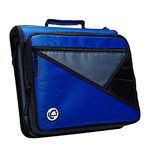 Case-it The Universal Zipper Binder - 2 Inch O-Rings - Padded Pocket That Holds up to 13 Inch Laptop/Tablet - Multiple Pockets - 400 Page Capacity - Comes with Shoulder Strap - Blue LT-007