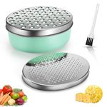 Cheese Grater with Container, Graters for Kitchen with 2 Size Lid,Cheese Shredder,Vegetable Chopper,Ginger Shredder,Chocolate Grater (Green)