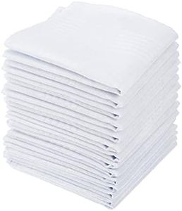DODUOS 15 Pieces Men's White Handkerchiefs, Soft Cotton Handkerchief, 15.7 * 15.7in Mens Soft Pure White Cotton Handkerchiefs Hankies Large Pocket Squares Hankies for Gentle Men