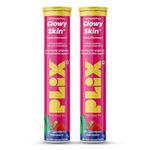 PLIX - THE PLANT FIX Glutathione Tablets With Vitamin C For Clear And Youthful Skin (Strawberry)|15 Collagen Supplements |500mg L-Glutathione,Vitamin E And Hyaluronic Acid,2 count,15 capsules