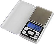 Pocket Digital Jewelry Mini Scales Milligram Scale Steelyard 0.01g 500g Precision Weight Balance Small Electronic Scale Silver (Battery Included)