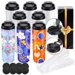 Joyclub 8 Pack Sublimation Water Bottle Dual Opening 20 oz Sublimation Tumblers with Leakproof Lid and Straw Insulated Stainless Steel Sports Sublimation Blanks