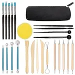 Kurtzy 25-Piece Polymer Clay/Ceramic Tool Set with Storage Case - Includes Ball Stylus Dotting, Sculpting, Carving and Double-Sided Tools - Ideal for Modelling, Pottery, Embossing, Shaping & Smoothing